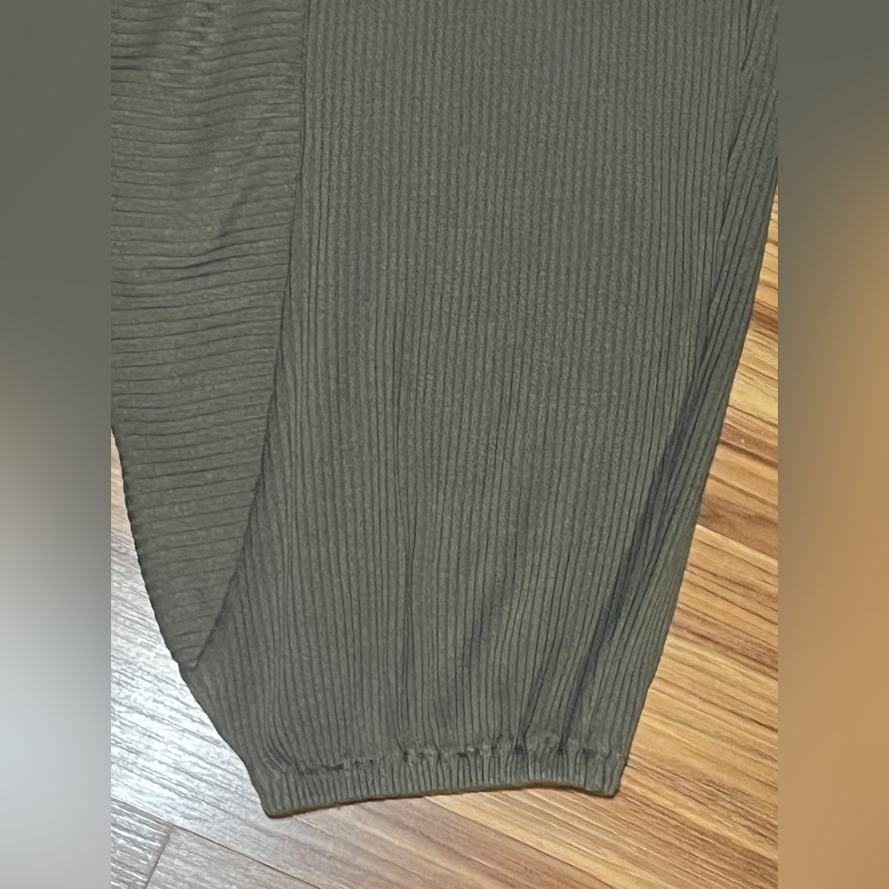 Free People Olive Ribbed Drawstring Joggers - Picture 8 of 9